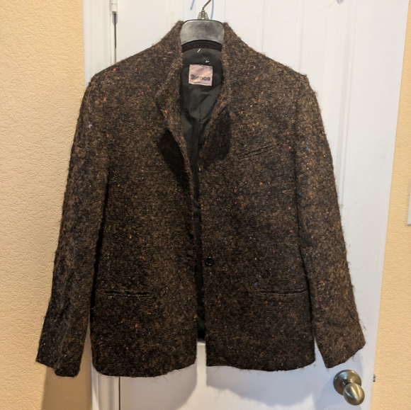 Bianca Brown Tweed Blazer Size 12 - Picture 3 of 16
